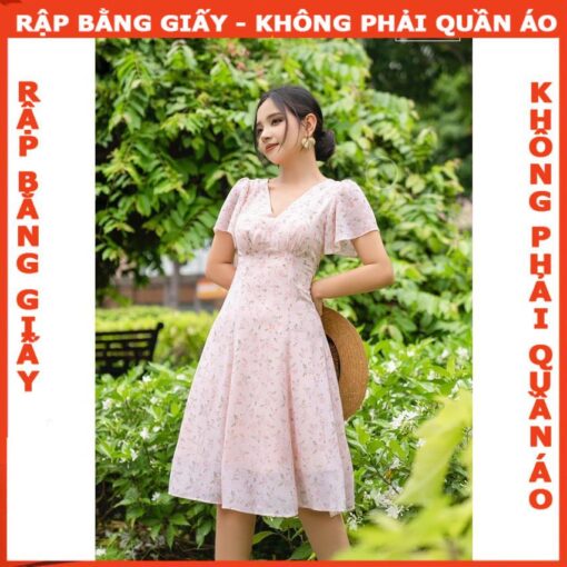 Rập giấy A0 mã 1624 - đầm xòe cách điệu