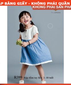 Rập giấy A0 mã R399 - Rập đầm vai liền bé gái