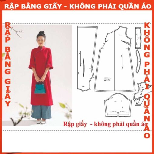 Rập giấy A0 áo dài may gài nút mã T53
