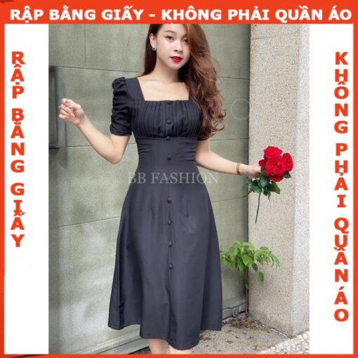Rập giấy A0 mã 1265 - đầm tay phồng - Hình ảnh 4
