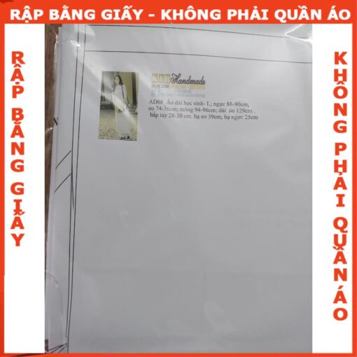 Rập giấy A0 may áo dài học sinh AD08 ( áo + quần) - Hình ảnh 6