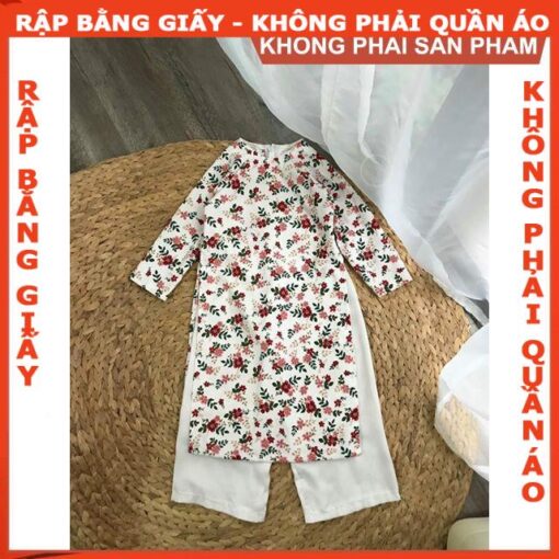 Rập giấy A0 bộ áo dài bé gái mã AD21 - Hình ảnh 4