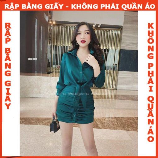 Rập  đầm sơ mi cách điệu mã 1204
