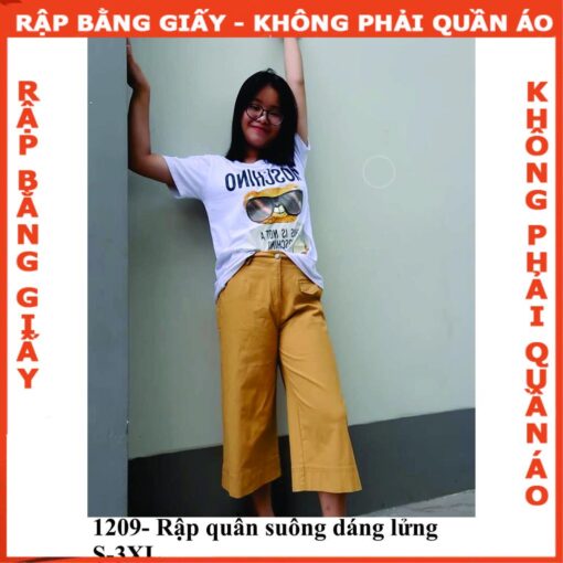 Rập giấy A0 quần suông lửng mã 1209 - Hình ảnh 3