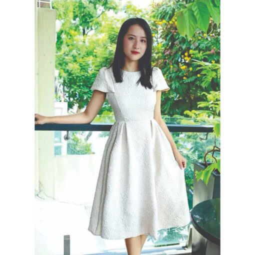 Rập giấy A0 mã  1214 - đầm xếp ly - Hình ảnh 2