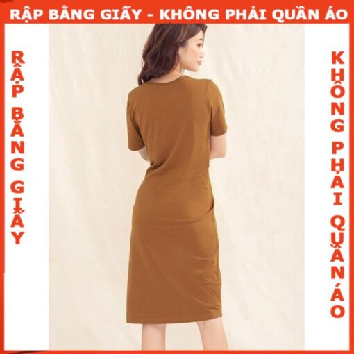 Rập giấy A0 mã 1067 - đầm thun nhún eo - Hình ảnh 3