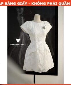 Rập giấy mã 1054 - đầm cách điệu dáng A