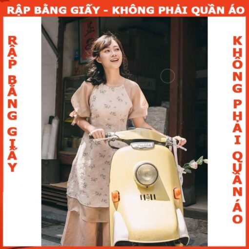 Rập giấy A0 mã AD22 - áo dài 2 lớp tay phồng - Hình ảnh 2