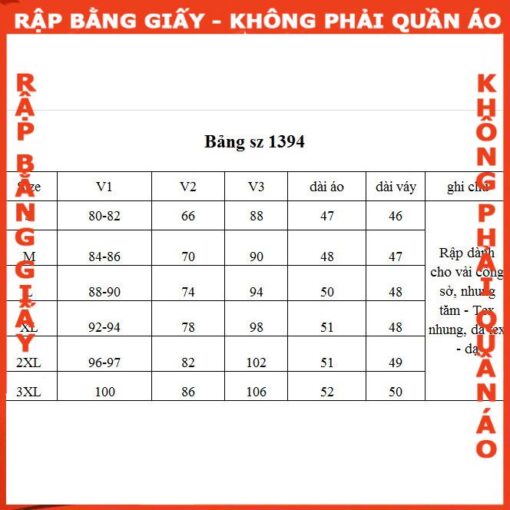 Rập giấy A0 set váy A áo cổ sen mã 1394 - Hình ảnh 6