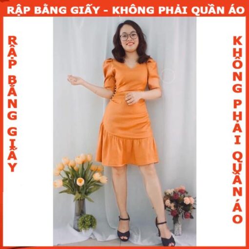 Rập đầm tay phồng xếp ly 1 bên mã 1284