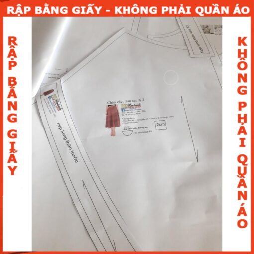Rập giấy A0 mã 626 - đầm tay dài - Hình ảnh 2