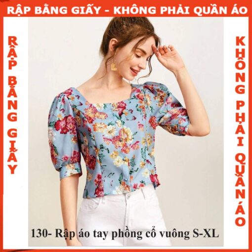 Rập giấy mã 130 - áo cổ vuông