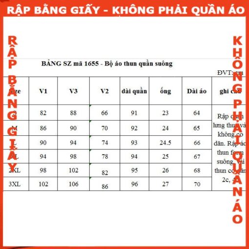 Rập giấy A0 bộ quần suông áo thun mã 1655 - Hình ảnh 6