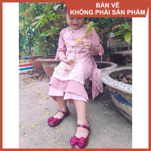 Rập giấy A0 áo dài bé gái mã bé AD22 - Hình ảnh 3