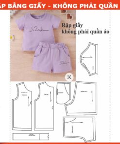 Rập giấy A0 bộ đùi bé gái mã R488
