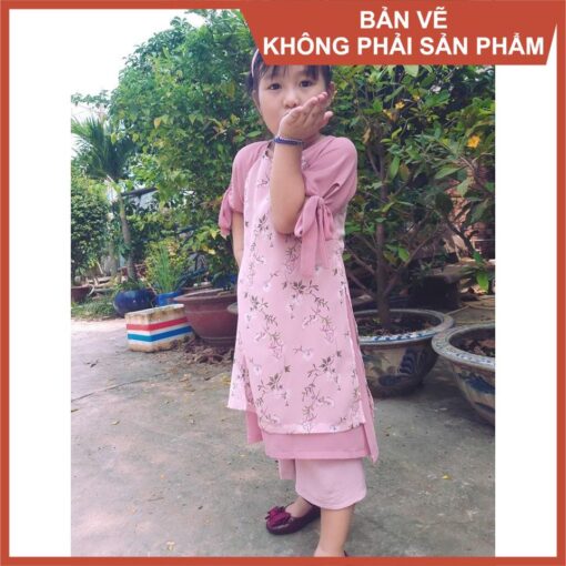 Rập giấy A0 áo dài bé gái mã bé AD22 - Hình ảnh 5