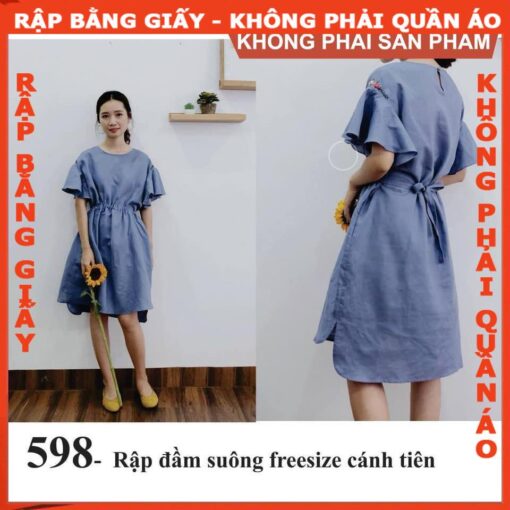 Rập giấy A0 mã 598  - đầm cánh tiên dáng suông