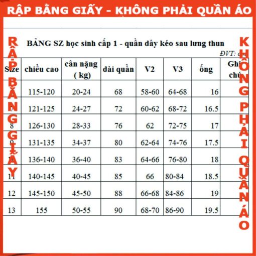 Rập Giấy mã B40 - quần học sinh - Hình ảnh 6