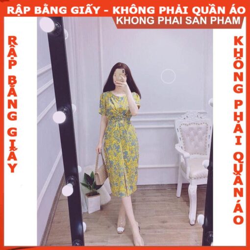 Rập giấy A0 đầm xoắn eo mã 754