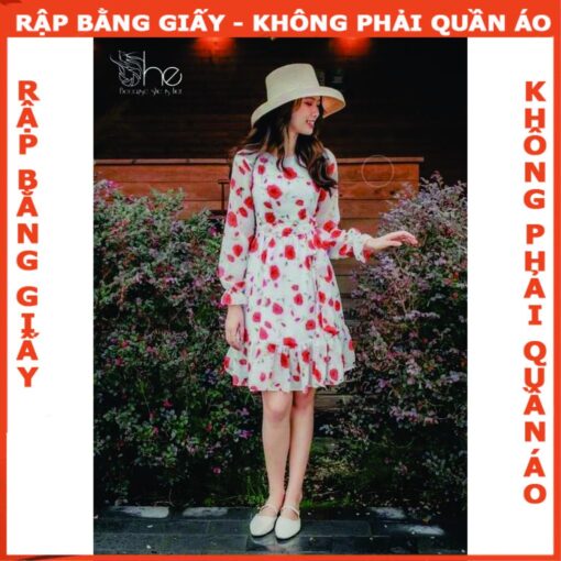 Rập giấy A0 mã 1290 - đầm tay dài