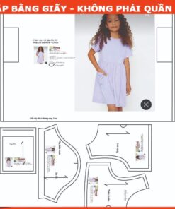 Rập giấy A0 đầm thun bé mã R457
