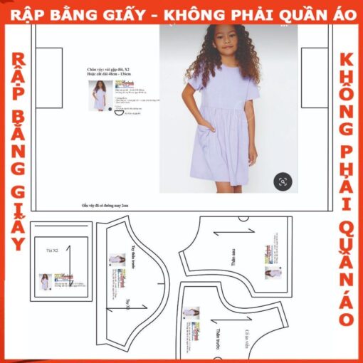 Rập giấy A0 đầm thun bé mã R457