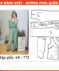 Rập  mã 772 - bộ quần suông áo cổ tim