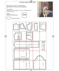 Alternative view of Rập giấy A0 mã 1255 - đầm xòe thắt nơ