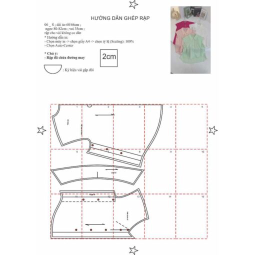 Rập giấy A0 mã 06 - áo cổ sen - Hình ảnh 4
