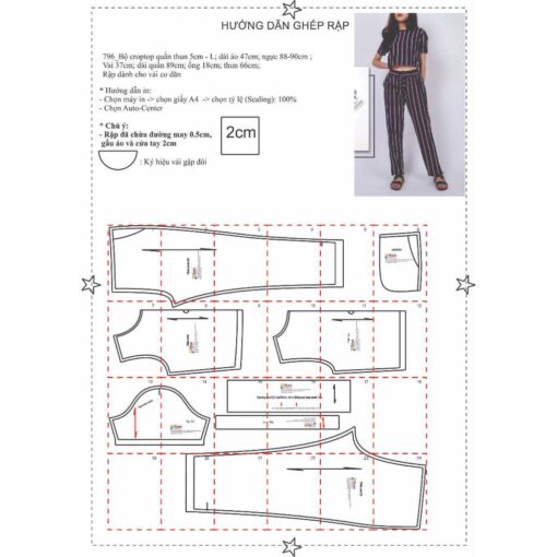 Rập giấy A0 mã 796 - Rập bộ thun - Hình ảnh 2