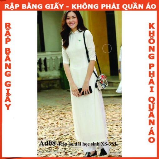 Rập giấy A0 may áo dài học sinh AD08 ( áo + quần) - Hình ảnh 2