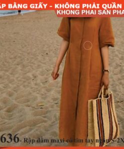 Rập giấy A0 mã 636 - đầm maxi cổ tim