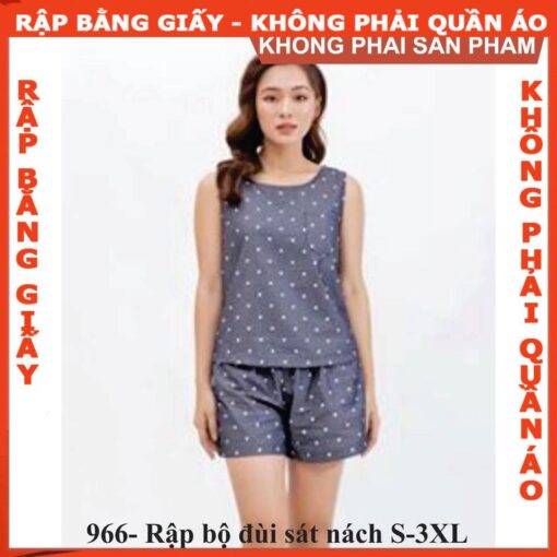 Rập may bộ mã 966- bộ đùi sát nách - Hình ảnh 2