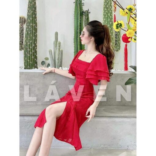 Rập giấy A0 mã 1258 - đầm 7 mảnh tay loe - Hình ảnh 3