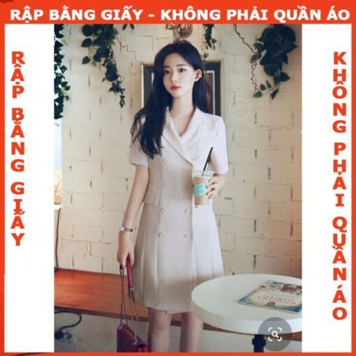 Rập giấy A0 mã 1629 - đầm cổ ve 2 hàng nút