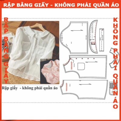 Rập giấy A0 mã 1705 - Rập áo 2 dáng lá cổ