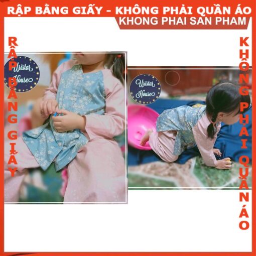 Rập giấy A0 mã R469 - bộ bà ba cổ tim bé - Hình ảnh 5