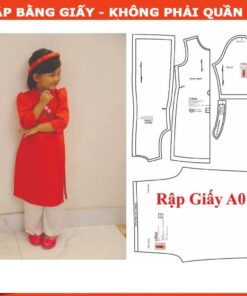 Rập giấy A0 áo dài bé gái mã AD29