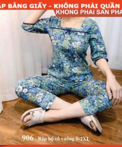 Rập giấy A0 mã 906 - bộ tay lửng cổ vuông