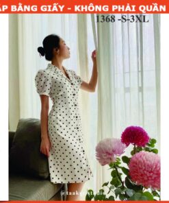 Rập giấy A0 mã 1368 - đầm cổ ve dáng A