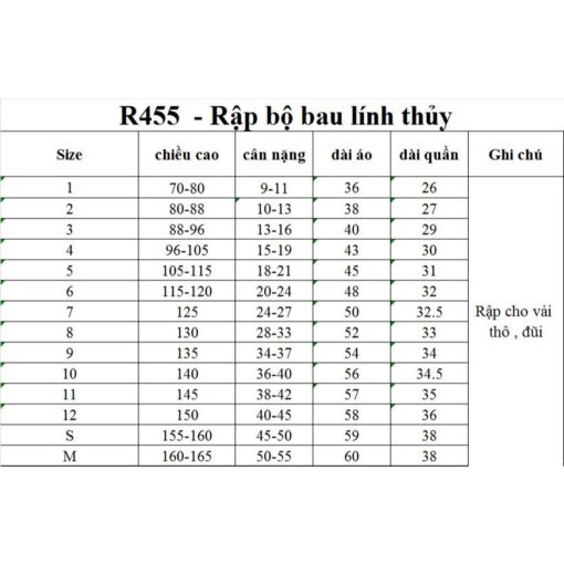 Rập giấy A0 mã R455 - bộ bâu lính thủy mẹ bé - Hình ảnh 2