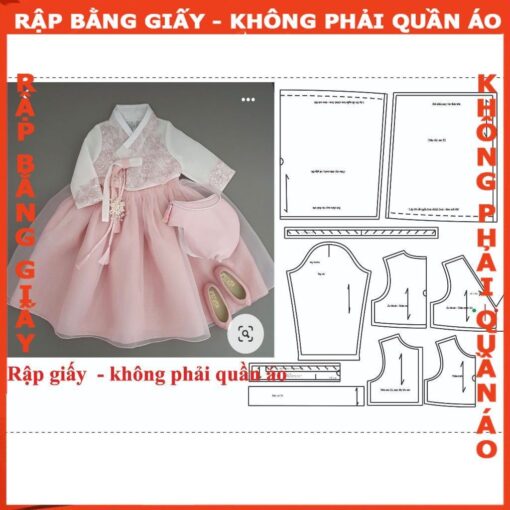 Rập giấy A0 may hanbok bé mã R451