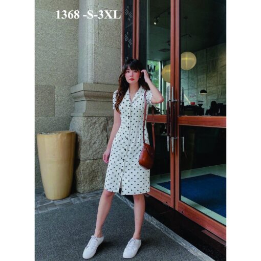 Rập giấy A0 mã 1368 - đầm cổ ve dáng A - Hình ảnh 2
