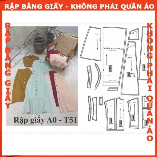 Rập giấy A0 set váy áo mã T51