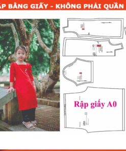 Rập giấy A0 mã AD28 bộ áo dài cho bé (áo + quần)