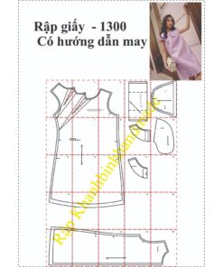 Alternative view of Rập giấy A0 đầm suông mã 1300