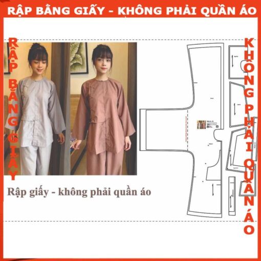 Rập giấy mã 290 - áo pháp phục vạt hò
