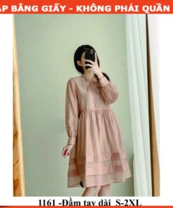 Rập giấy A0 đầm hồng tay dài mã 1161