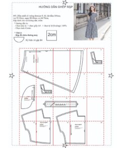 Alternative view of Rập giấy A0 đầm cổ vuông mã 693