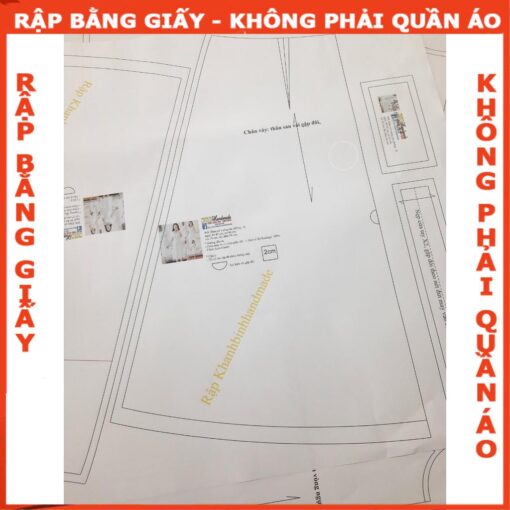 Rập giấy A0 đầm cổ vuông  mã 808 - Hình ảnh 3